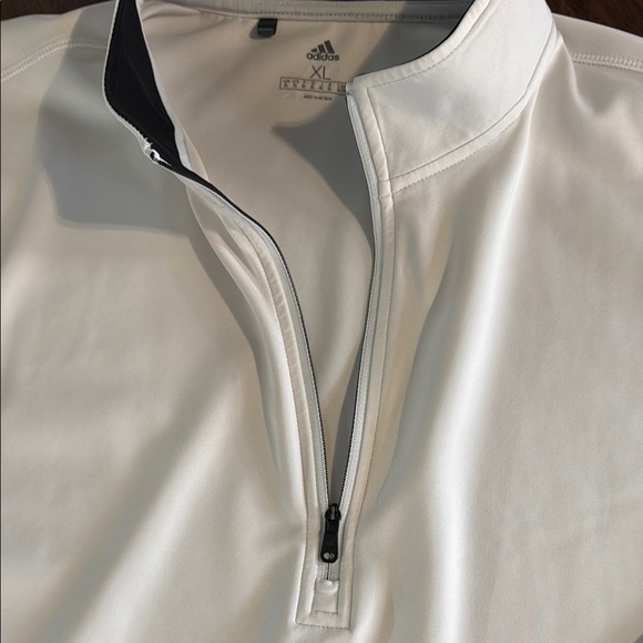 Adidas Men's White Quarter-Zip Jacket - Picture 4 of 6